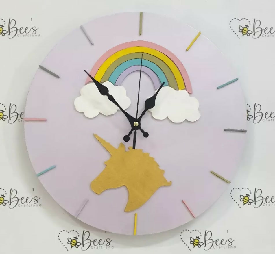 unicorn themed clock