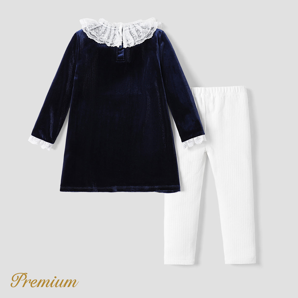 2pcs کڈ گرل خوبصورت ٹھوس رنگ کا کاٹن سیٹ رفل ایج کے ساتھ