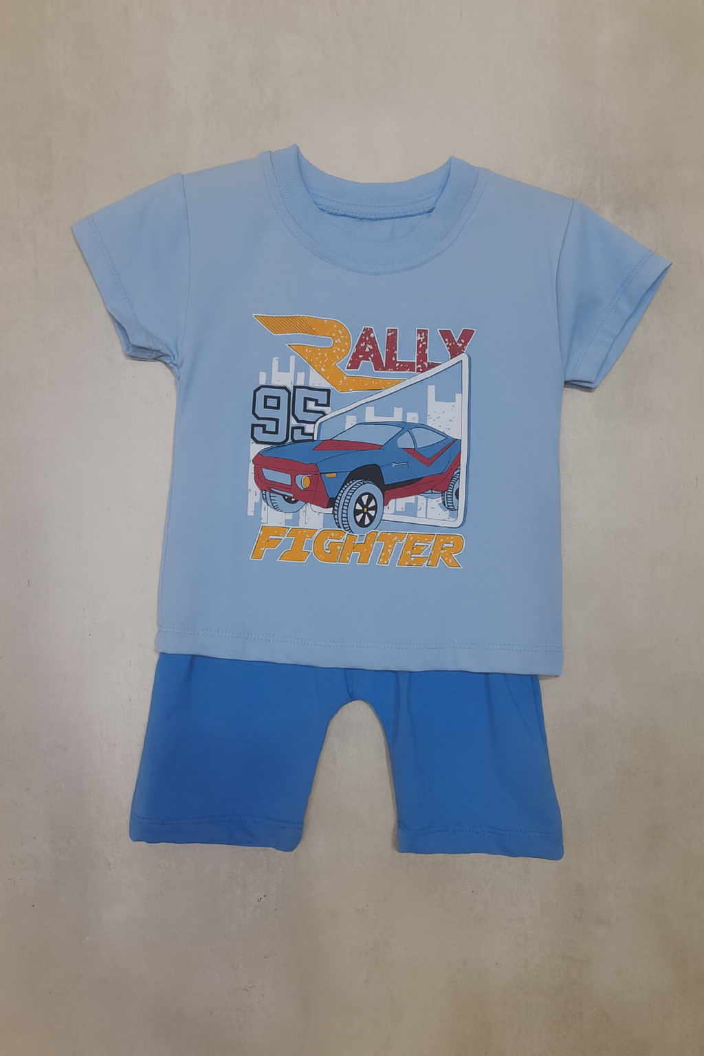 Boys Rally Fighter Blue T-Shirt & Shorts Set