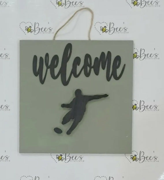 Football theme welcome sign