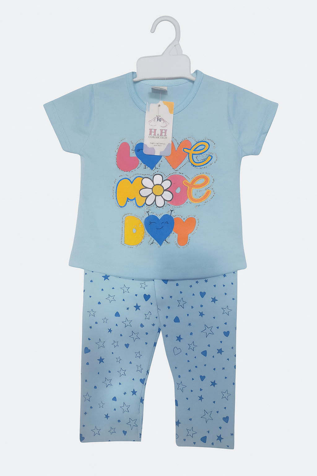 Baby Girl Outfit – Love Mood Day Top with Star Leggings