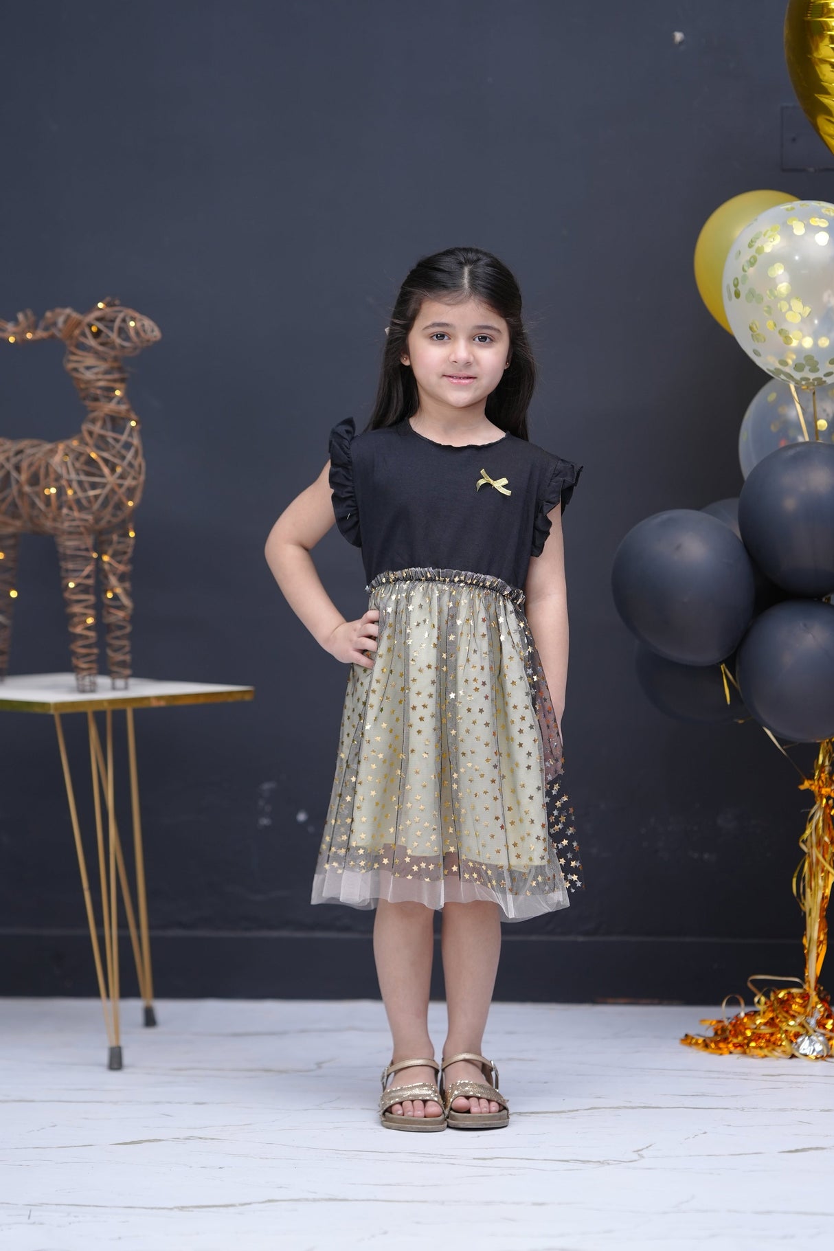 Shimmery Shine - Formal party Black shimmer dress