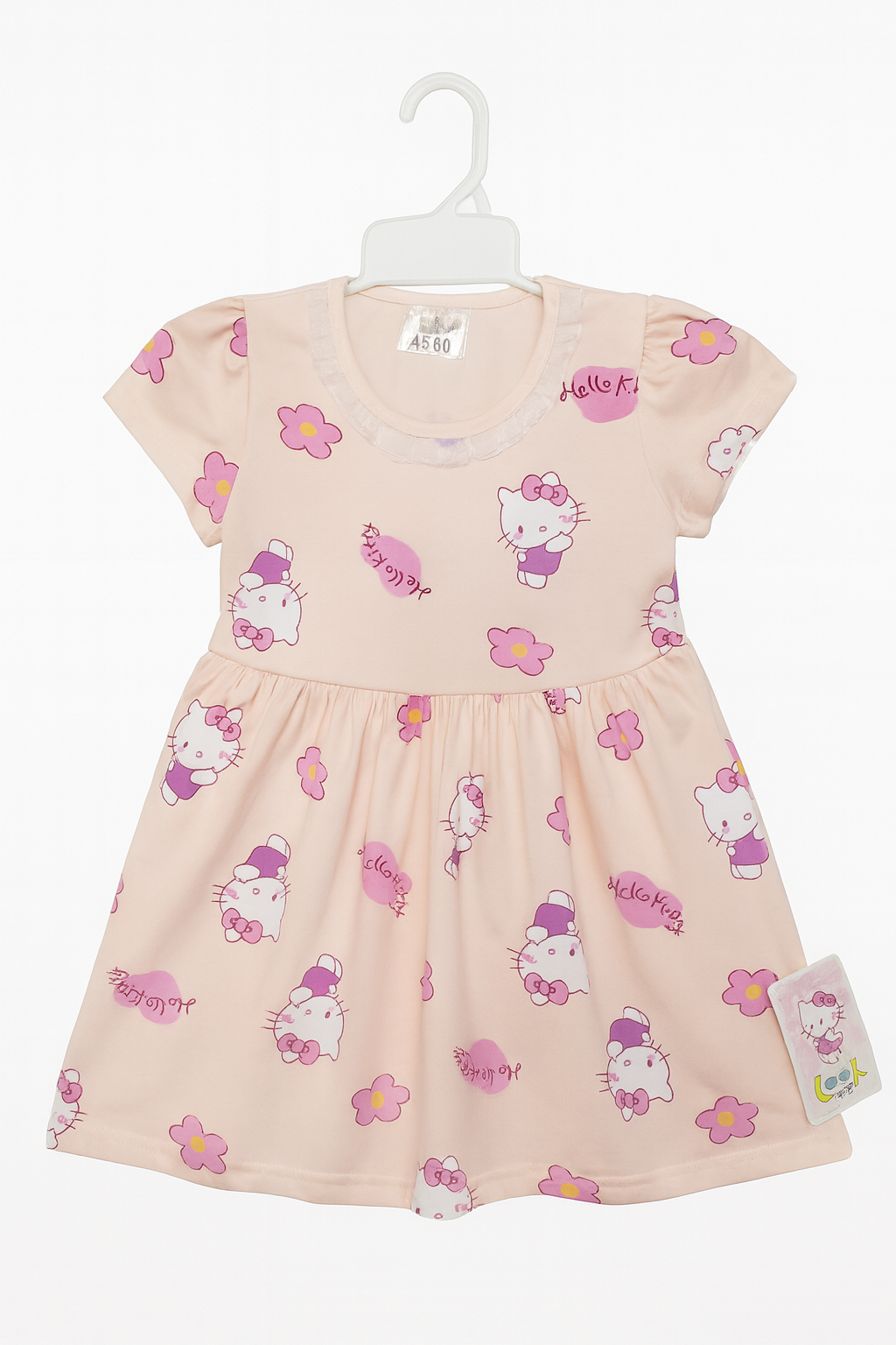 Pink Hello Kitty Print Girls Dress