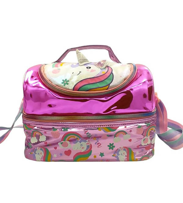 Vest Brand Unicorn Insulated Lunch Bag for Kids - Premium Quality | Purple | Two-Compartments (U2058)