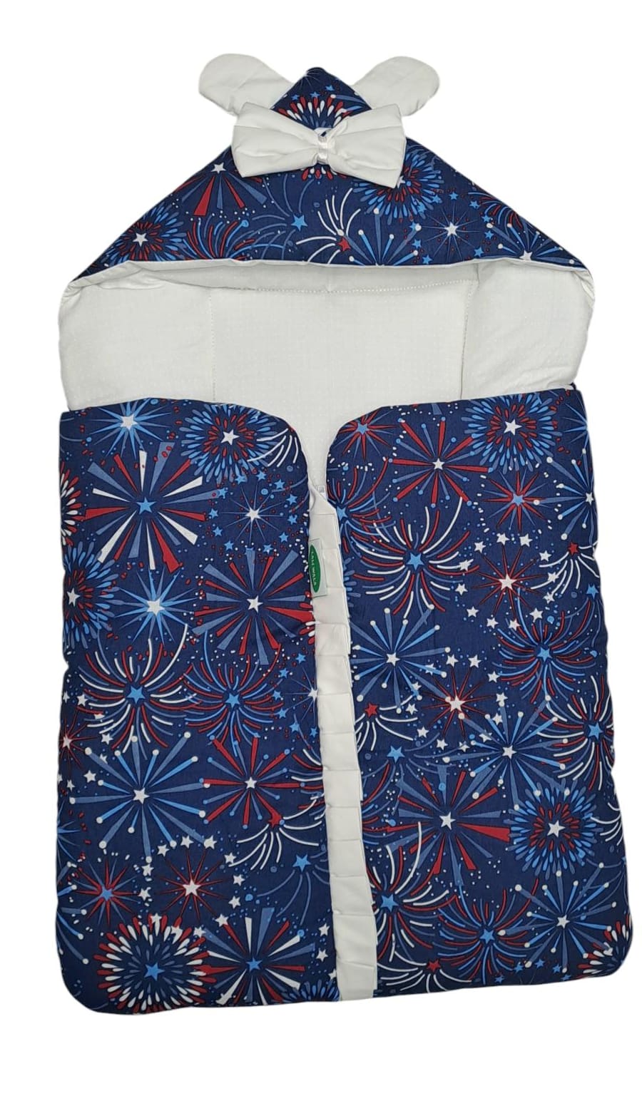 Baby Carry Nest Firework Print with Bow Hood