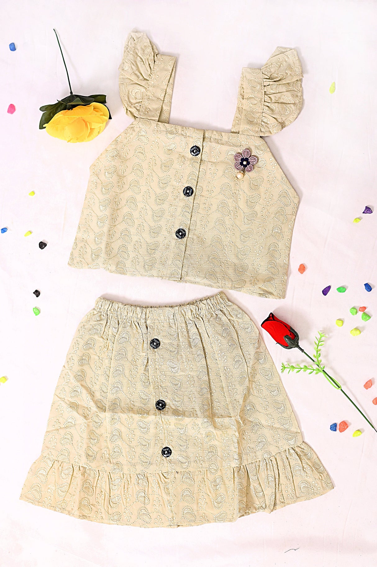 Chikankari Embroidered Suit For Girls