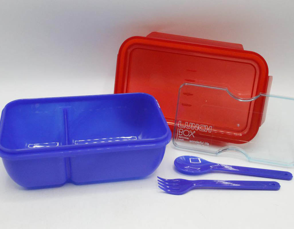 Mario Lunch Box With Partition And Spoon, Fork