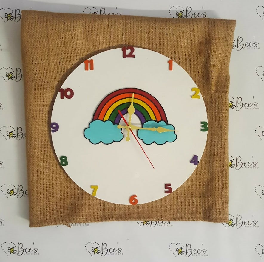 Rainbow theme wall clock