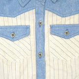 Light Denim Accent Tie-Front Short-Sleeve Shirt