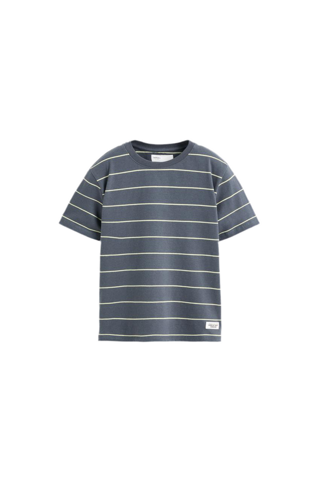 Grey and White striped T-shirt