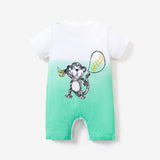 100% Cotton Animal Print Short - sleeve Baby Romper - MomYom PK