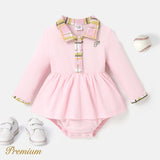 100% Cotton Elegant Baby Girl Romper with Button - MomYom PK