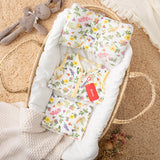 100% Cotton Floral Print Zip Up Sleeveless Baby Sleeping Bags / Pillow / Swaddling Blanket - MomYom PK