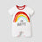 100% Cotton Letter and Rainbow Print Short - sleeve White Baby Romper - MomYom PK