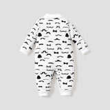 100% Cotton Moustache Pattern Bow Tie Decor Long - sleeve Baby Jumpsuit - MomYom PK