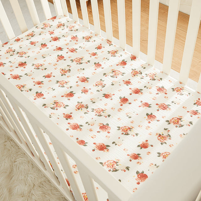 100% Cotton Muslin Baby Floral Pattern Crib Sheet - MomYom PK