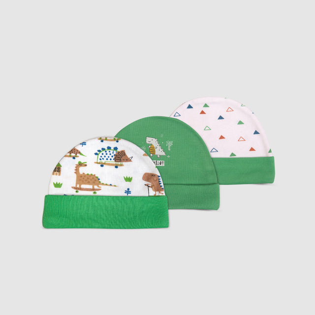 Baby Cap Set   Fun Dinosaur Print Collection