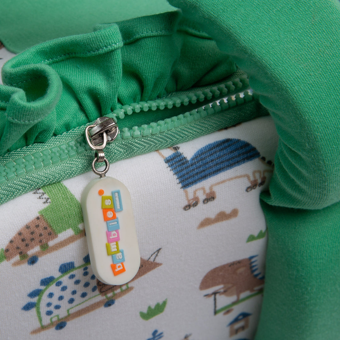 Baby Moses Basket - Green Dinosaur Theme