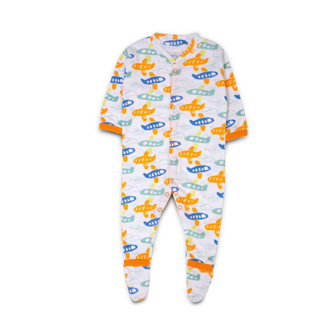 Airplane Print Baby Rompers - Pack of 3