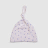 White Baby Hat with Purple Hearts