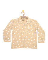 Cream Starry 2-piece button-down Pyjama set