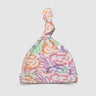 Floral Patterned Knotted Baby Hat