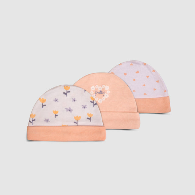 Peach Baby Hat Set   Pack of 3