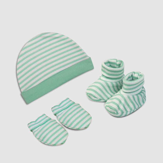 Green Stripe Baby Gift Set