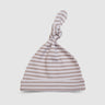 Beige Striped Knotted Baby Hat