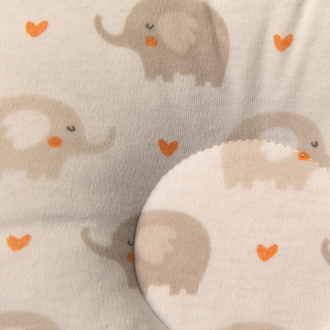 Elephant-Print Baby Pillow