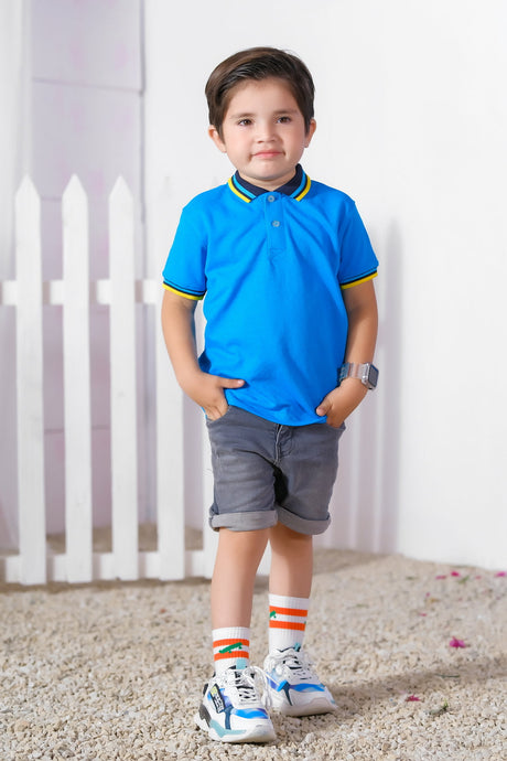 Pique Polo T-Shirt For Kids -Sky Blue Sbt-377