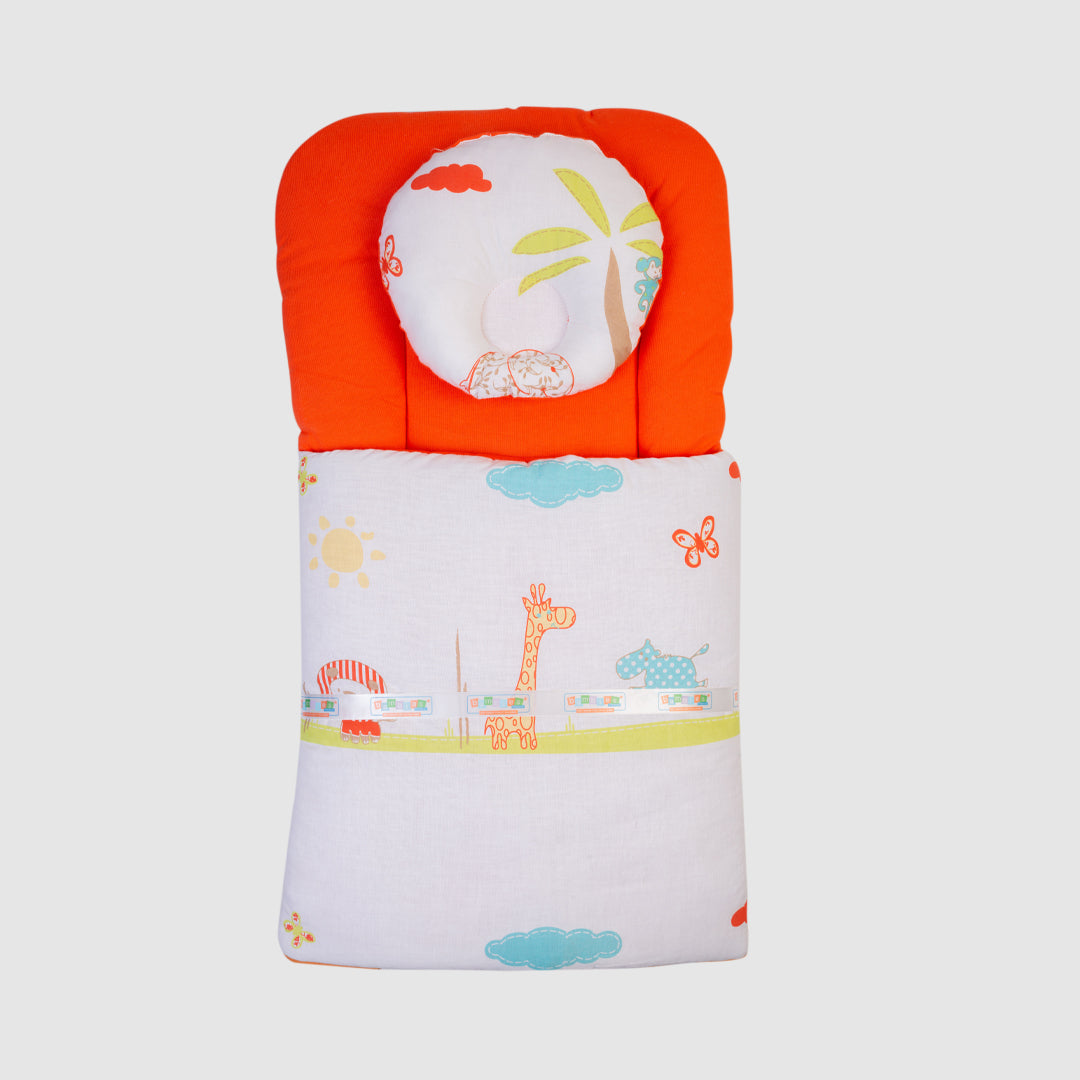Baby Bedding Set - Orange with Giraffe Theme