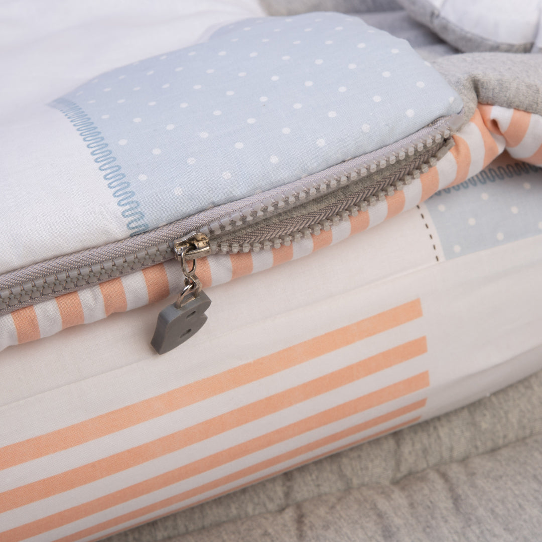 Baby Bedding Set - Grey with Teddy Bear Design