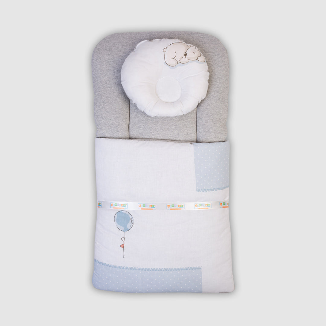 Baby Bedding Set - Grey with Teddy Bear Design
