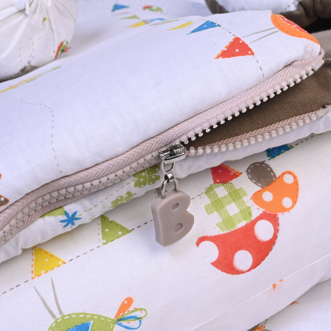Baby Bedding Set - Brown with Fun Animals