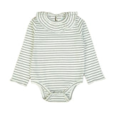 Striped Ruffle Collar Baby Bodysuit