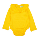 Sunny Yellow Ruffle Collar Baby Bodysuit