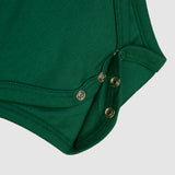 Classic Green Ruffle Collar Baby Bodysuit