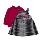 Pink and Black Geometric Dress Set