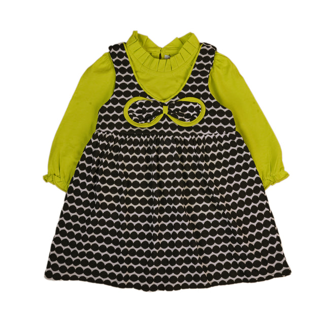 Yellow and Black Geometric Dress Set