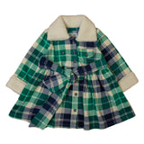 Green and Blue Plaid Coat Dress