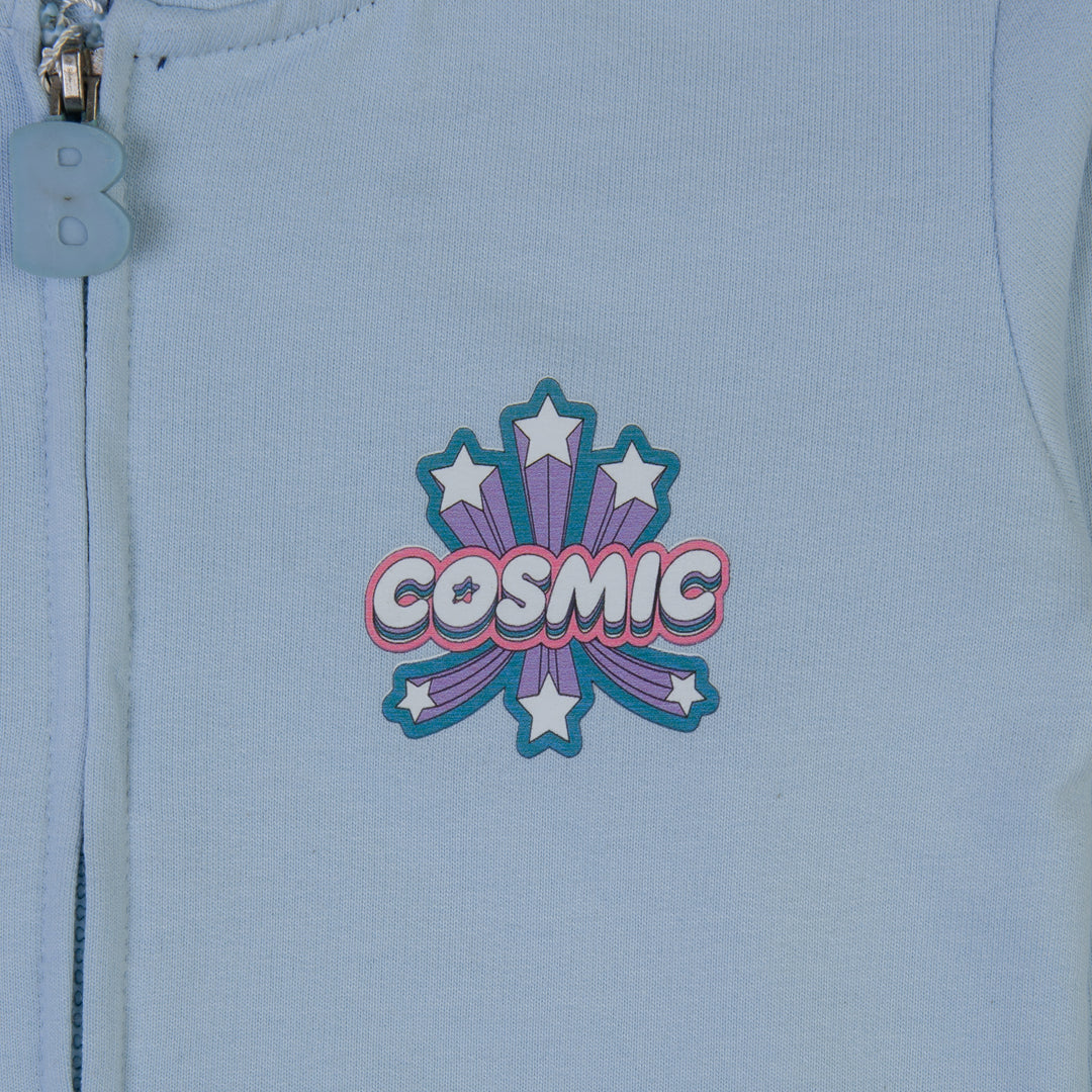 Kids Hoodie - Cosmic Design in Light Blue