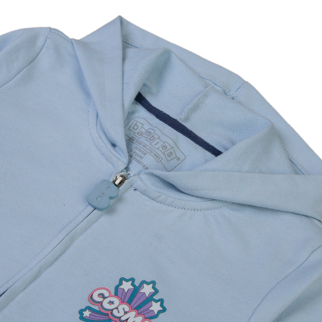 Kids Hoodie - Cosmic Design in Light Blue