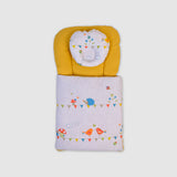 Cozy Baby Sleeping Bag with Pillow – Yellow and Fun Animal Print