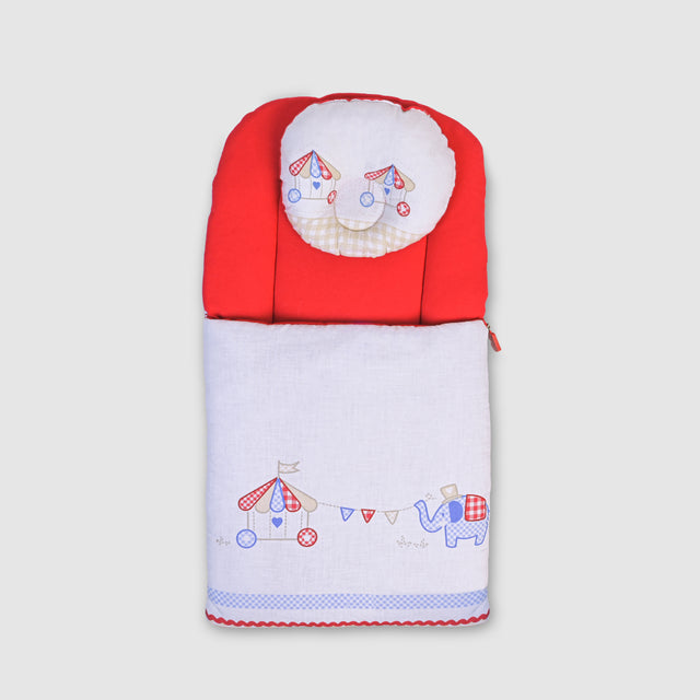 Red Baby Carry Nest with Circus Print