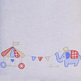 Baby Bedding Set with Pillow – Deep Blue and Elephant Circus Embroidery