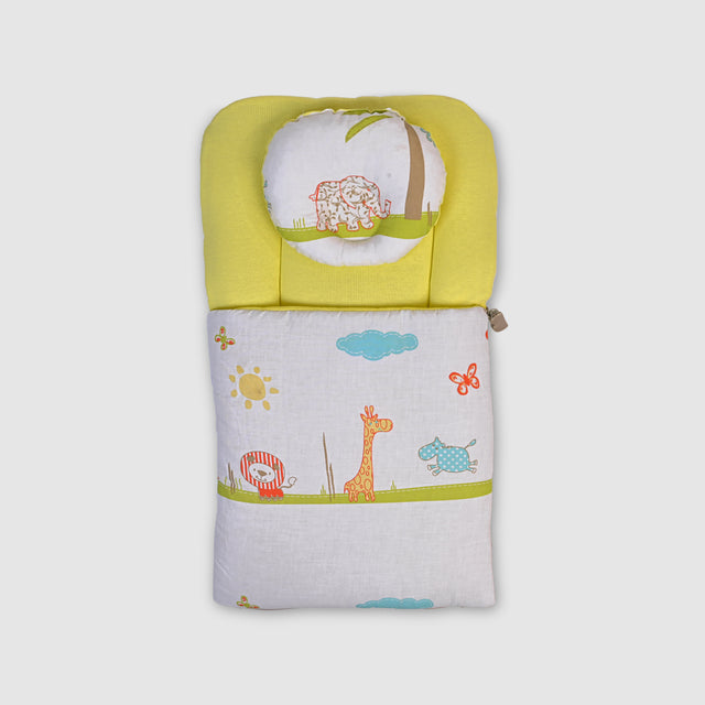 Yellow Baby Carry Nest with Safari Print