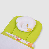 Lime Green Baby Carry Nest with Safari Print