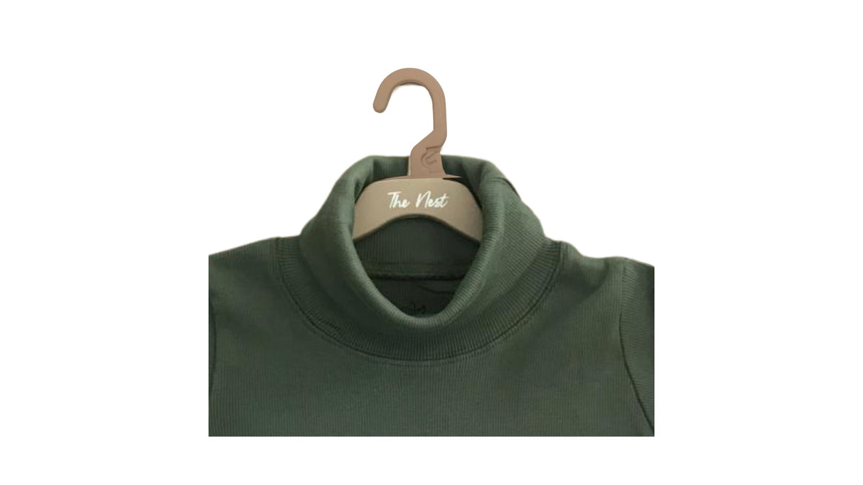 Winter-2024 - Ghousla Ghousla High Neck, Dark Green, 2X2 Rib