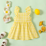 1pc Baby Girl Plaid&Lemon&Fruit Sweet Dress - MomYom PK